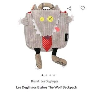 Les Deglingos Bigbos The Wolf Backpack New With Tags